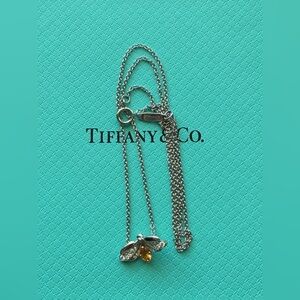 Tiffany & Co.Platinum Spessartine& Diamonds Firefly 16 inches Pendant Necklace.